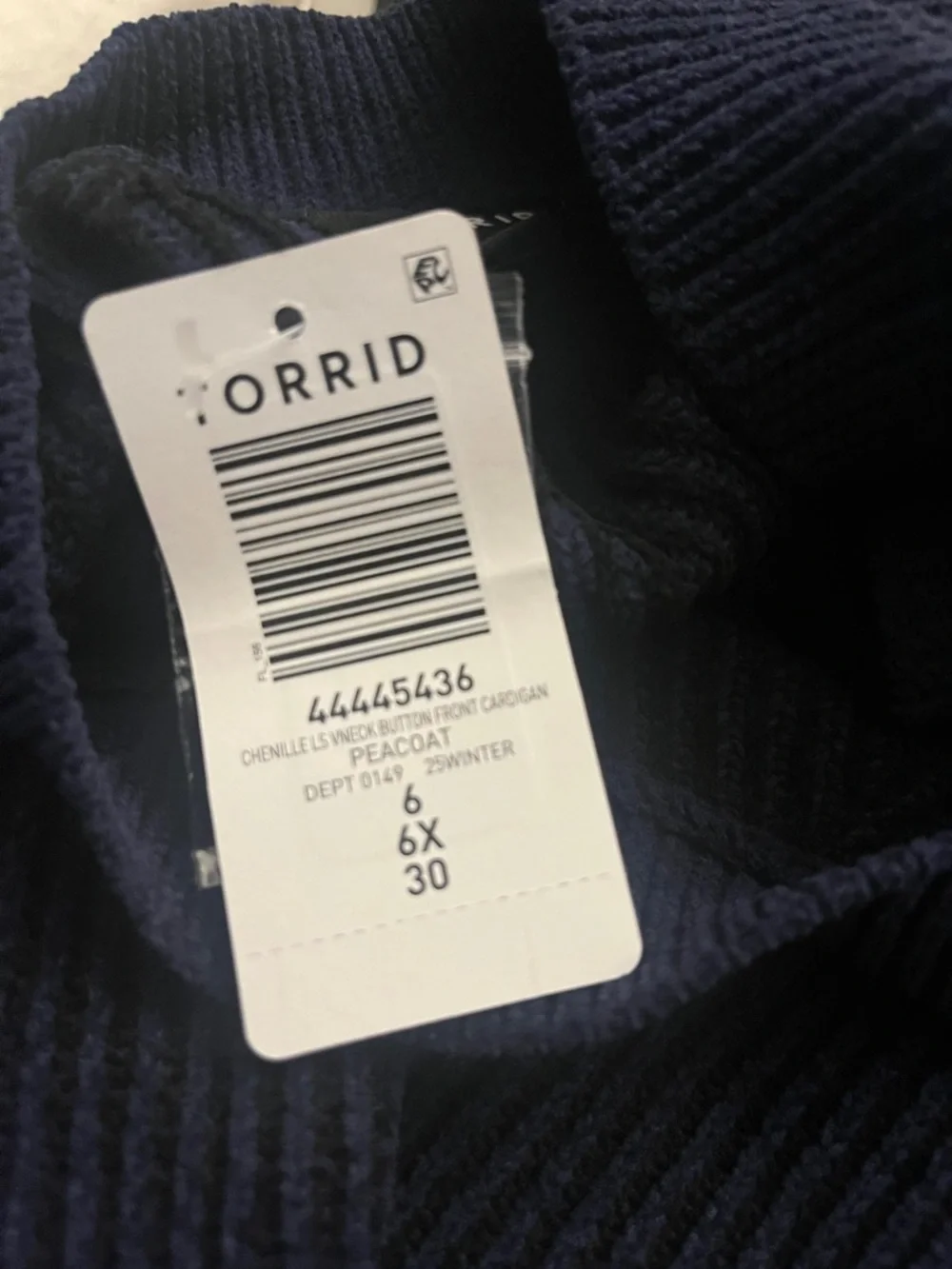 torrid Navy Ribbed Button-Up Cardigan - Picture 4 of 4